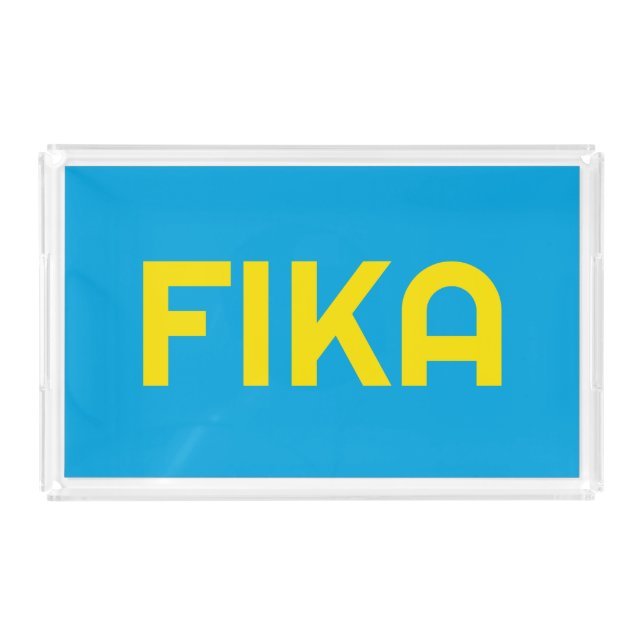 FIKA Bold Yellow and Blue Acrylic Tray (Front)