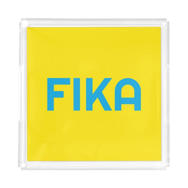 FIKA Bold Yellow and Blue Acrylic Tray (Front)