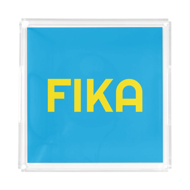 FIKA Bold Yellow and Blue Acrylic Tray (Front)