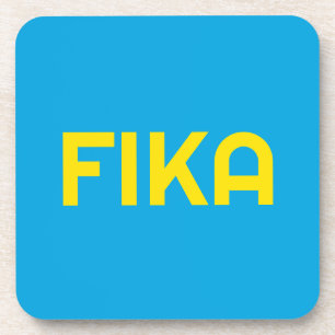 FIKA Bold Yellow and Blue Beverage Coaster