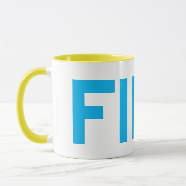 FIKA Bold Yellow and Blue Mug (Left)
