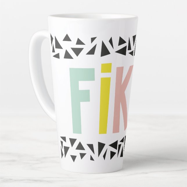 Fika Colors Black Latte Mug (Left Angle)