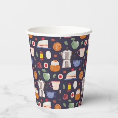 Fika Eclipse  Watercolor Pattern Paper Cups