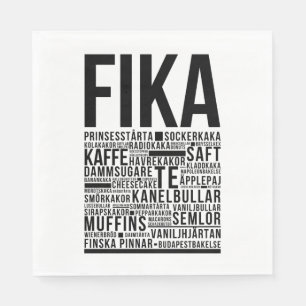 Fika swedish coffee sweets Typography Poster Napkins