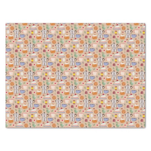 Fika Tender Peach  Watercolor Pattern Tissue Paper