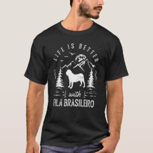 Fila Brasileiro Life Better Mom Dad Dog T-Shirt