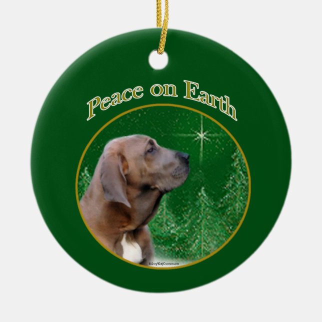 Fila Brasileiro Peace Keychain Ceramic Ornament (Front)