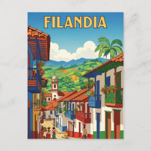 Filandia Colombia Travel Postcard