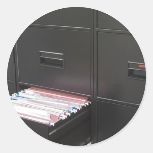 File cabinet classic round sticker | Zazzle