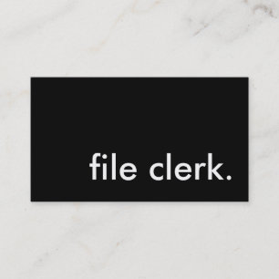 file clerk. business card