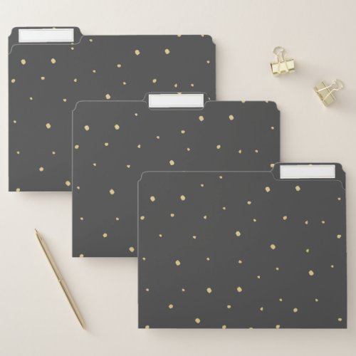 File Folder Set _ Gold Dots Black