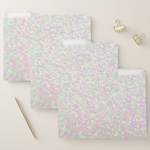 File Folder Set _ Iridescent Sparkling Glitter