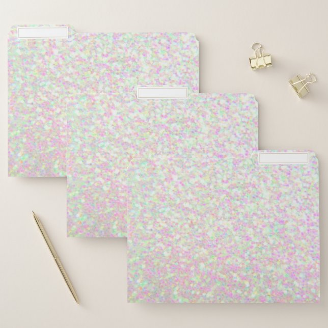 File Folder Set - Iridescent Sparkling Glitter (Set)