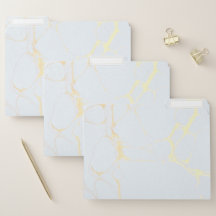 File Folder Set - Marble Blue Gold