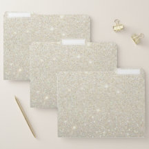 File Folder Set - Sparkling Glitter Gold