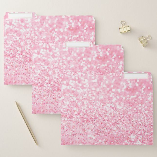 File Folder Set - Sparkling Glitter Pink (Set)