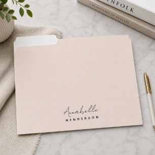 File Folders   Blush Pink Monogram Filing Set