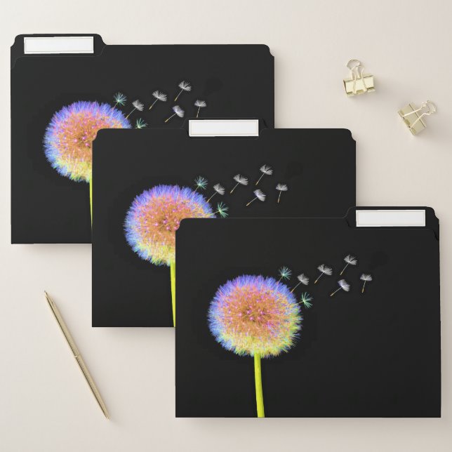 File Folders - Dandelion Seeds Neon  (Set)