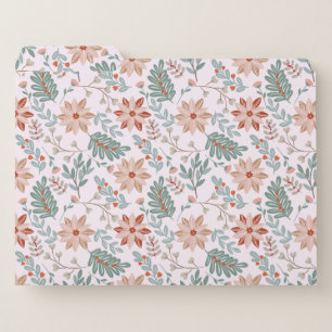 File Folders Floral pattern in boho style