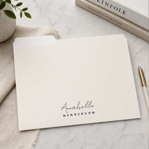 File Folders Neutral Cream Monogram Filing Set