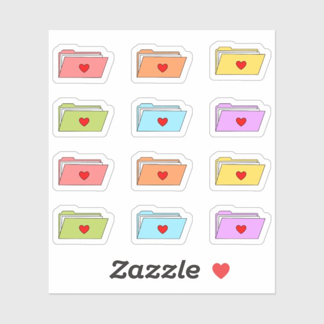 File Folders Office Work Organizing Files Planner Sticker (Sheet)