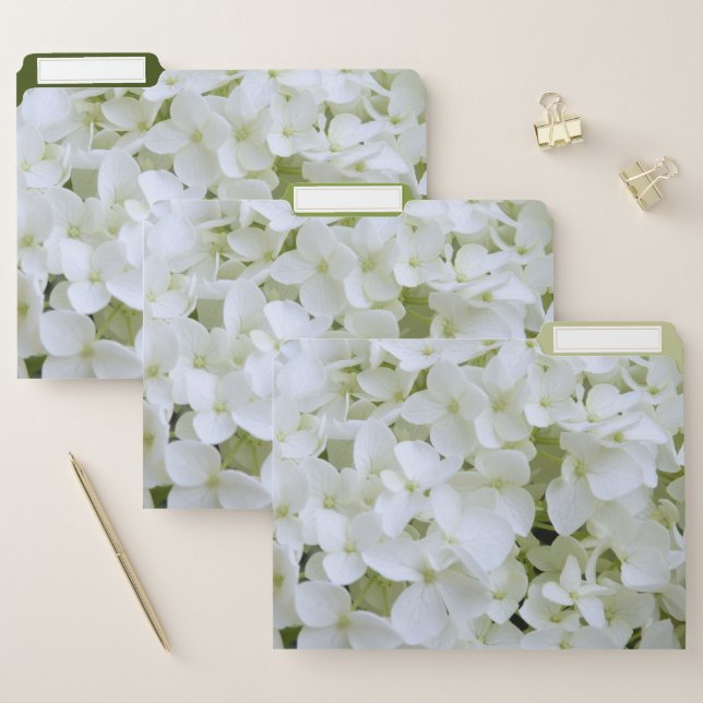 File Folders - White Hydrangeas (Set)