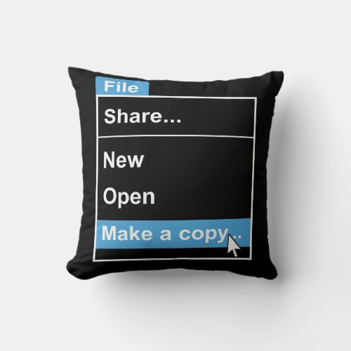 File Make a Copy Computer Science Throw Pillow