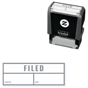 FILED with date and by rectangle frame Self-inking Stamp