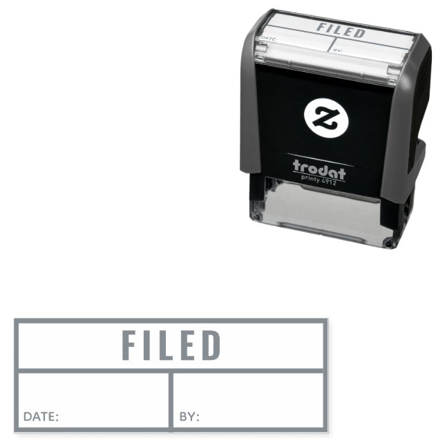 FILED with date and by rectangle frame Self-inking Stamp (In Situ)