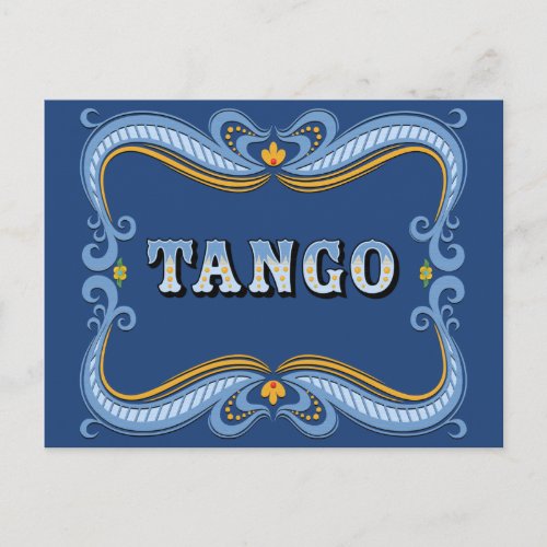 Filete Fileteado Porteo Argentine Tango Sign Postcard