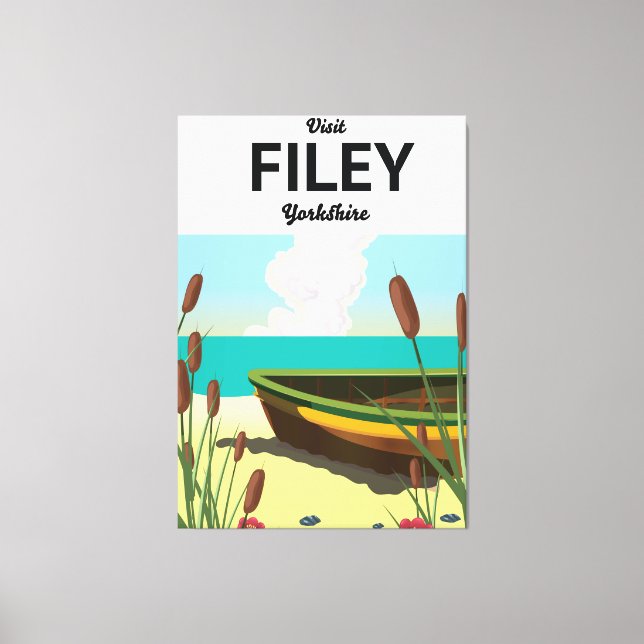 Filey, Yorkshire Seaside travel poster Canvas Print (Front)