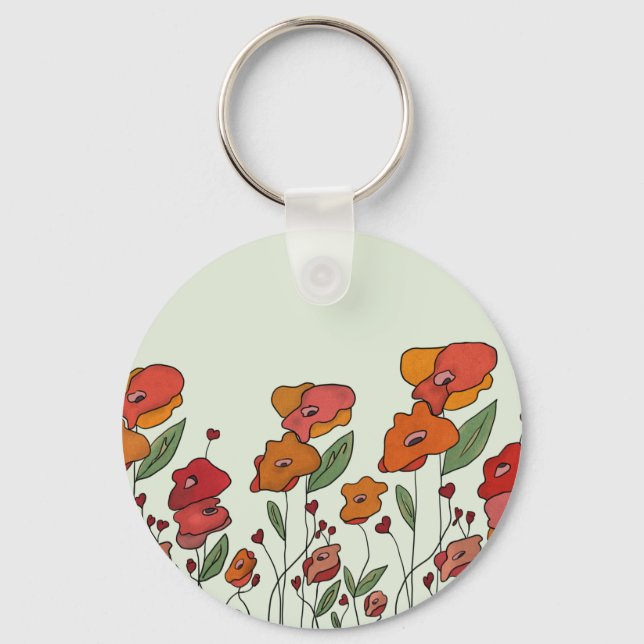 filigranes Mohnfeld  Keychain (Front)