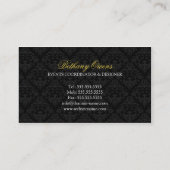 Filigree and Damask Event Planner Business Card (Back)