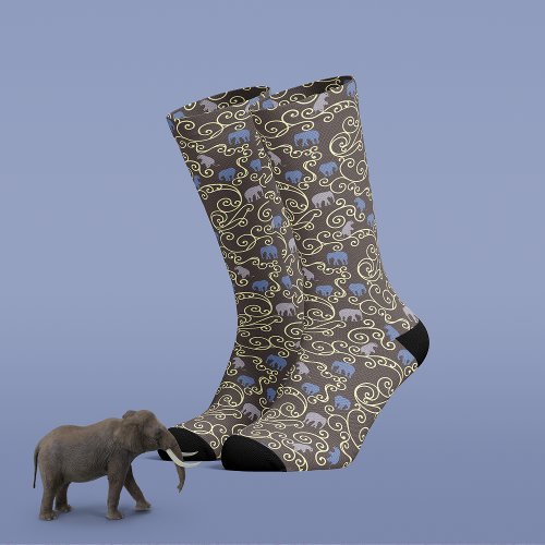 Filigree and Elephants Socks