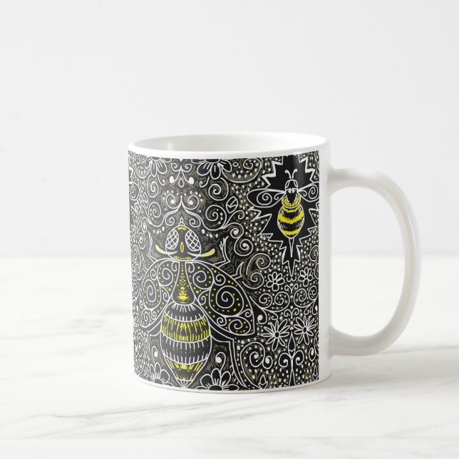 filigree bees coffee mug (Right)