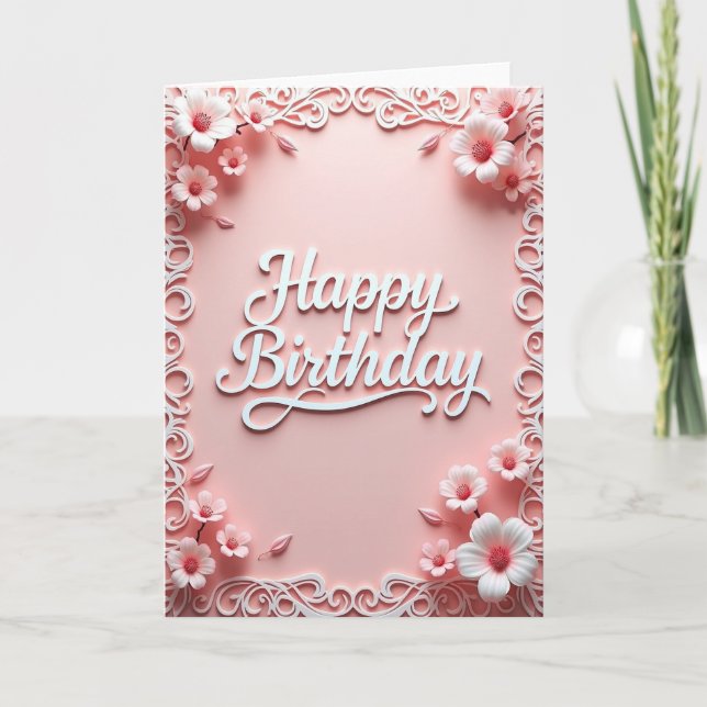 Filigree Birthday Card (Front)
