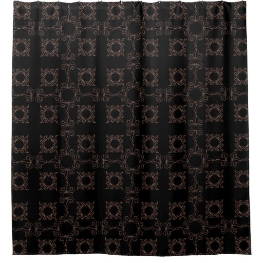 Filigree Black and Tan Shower Curtain