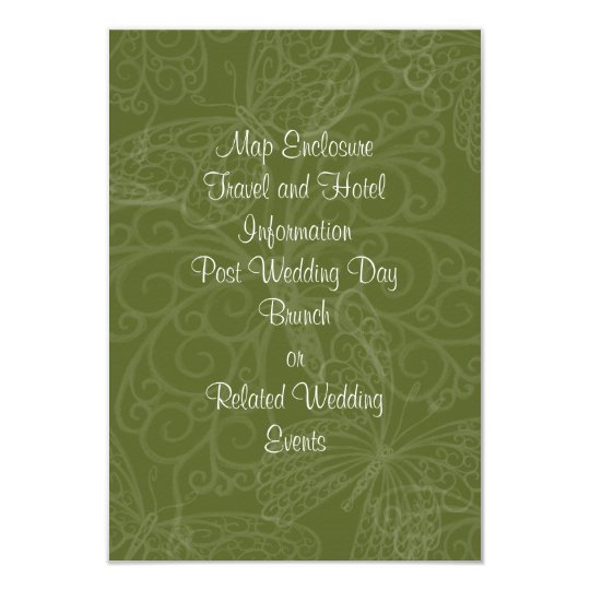 Filigree Butterfly Enclosure Card in Olive Green