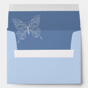 Filigree Butterfly Envelope in Blue