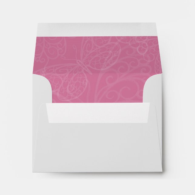 Filigree Butterfly Envelope in Pink (Back (Bottom))