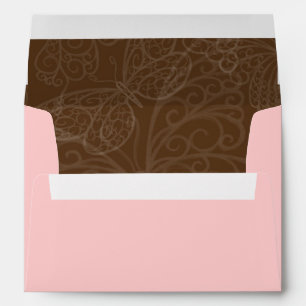 Filigree Butterfly Envelope in Pink and Brown