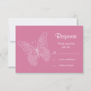 Filigree Butterfly RSVP in Pink