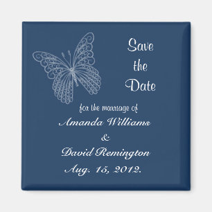 Filigree Butterfly Save The Date Magnet