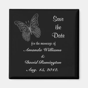 Filigree Butterfly Save The Date Magnet