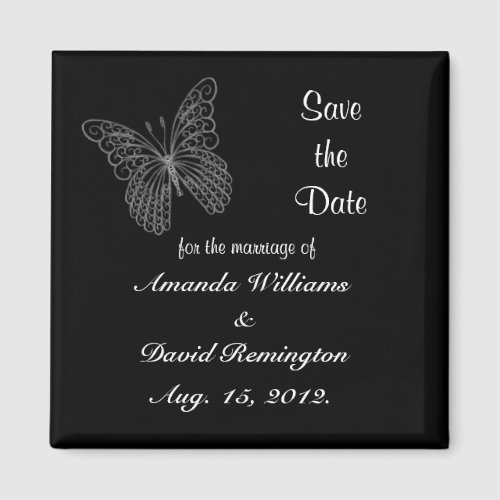 Filigree Butterfly Save The Date Magnet