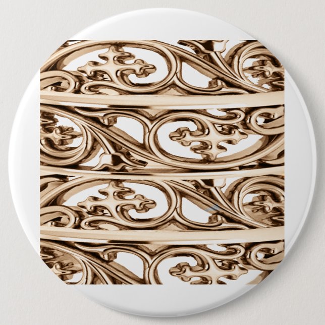 Filigree Cross Design Pattern Button (Front)