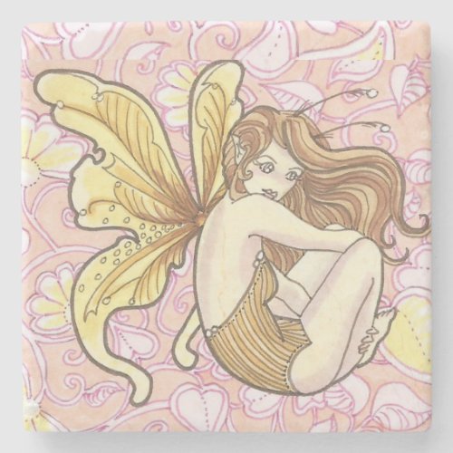 Filigree Fairy Cartoon Fantasy Art Stone Coaster