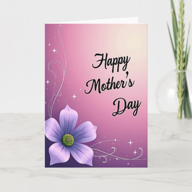 Filigree Flower Mothers Day Card (Front)