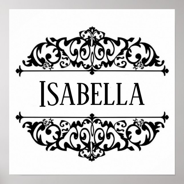 Filigree frame personalized name  poster (Front)