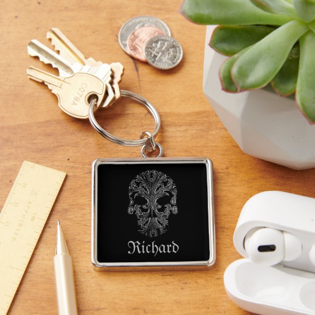 Filigree Goth Day of the Dead  Keychain (Desk)